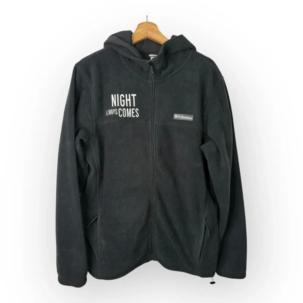 Columbia Mens size L Steens Mountain Full Zip Hoodie Jacket Night Always Comes